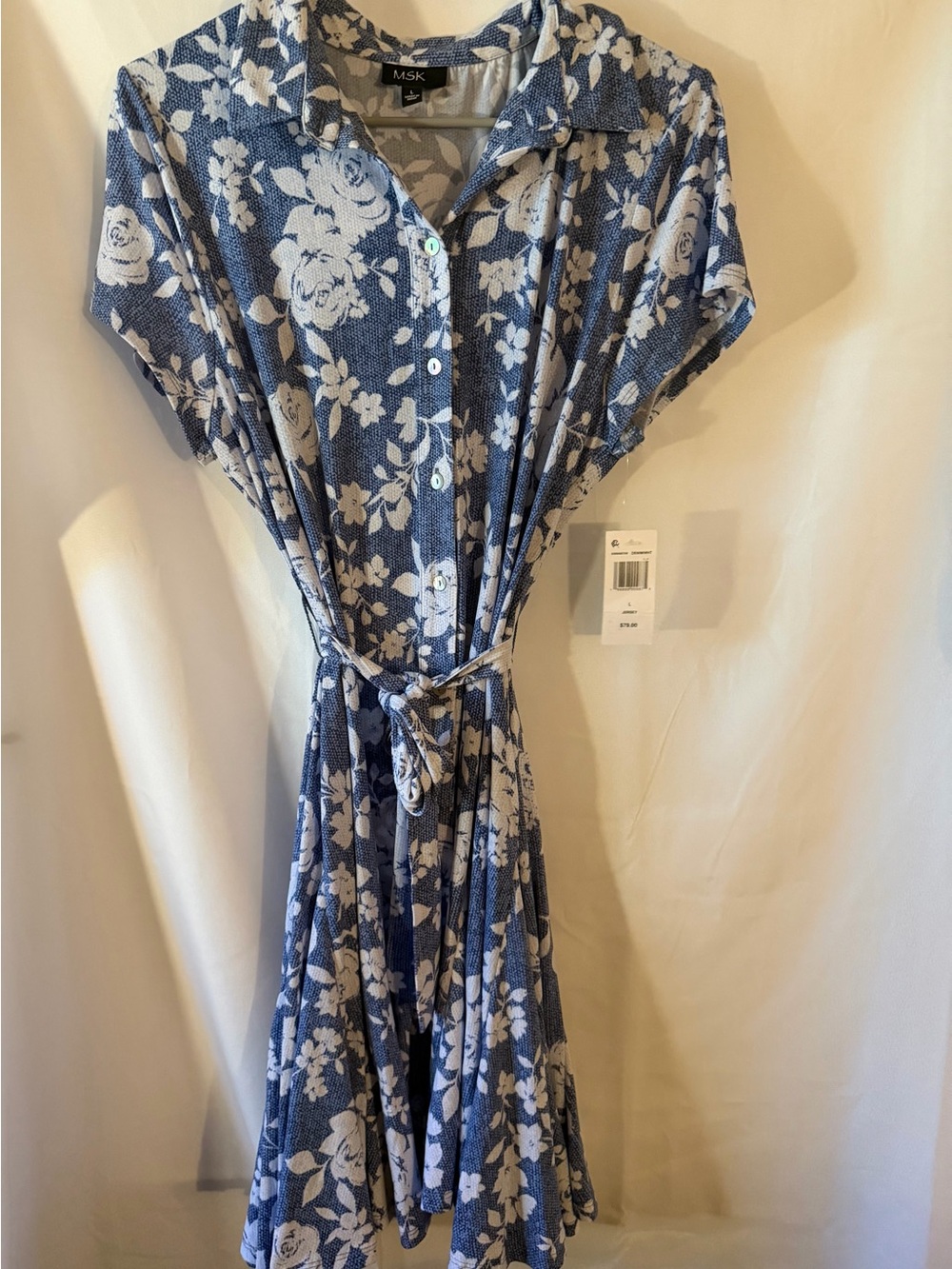 MSK Floral Button-Down Shirt Dress Size Large
